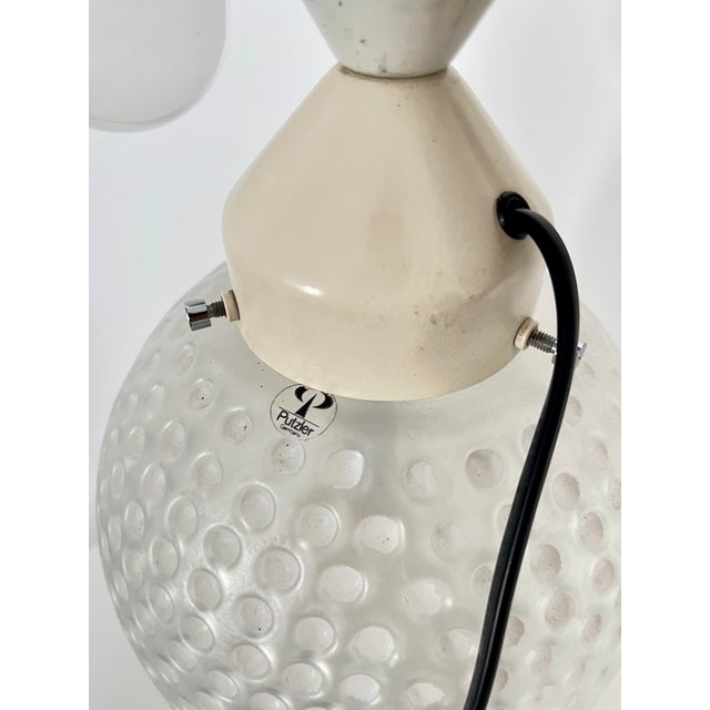 Mid-Century White Textured Glass Table Lamp from Peill & Putzler, Germany, 1970s For Sale - Image 10 of 16