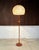 Large Height-Adjustable Teak Floor Lamp with Brass Details and Wool Lampshade from Temde Leuchten, 1960s For Sale - Image 4 of 18