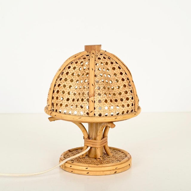 Table Lamps in Bamboo, Rattan and Vienna Straw by Louis Sognot, Italy, 1960s, Set of 2 For Sale - Image 11 of 13