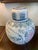 Vintage Asian Blue & White Ginger Jar With Floral & Bird Motif For Sale - Image 4 of 8