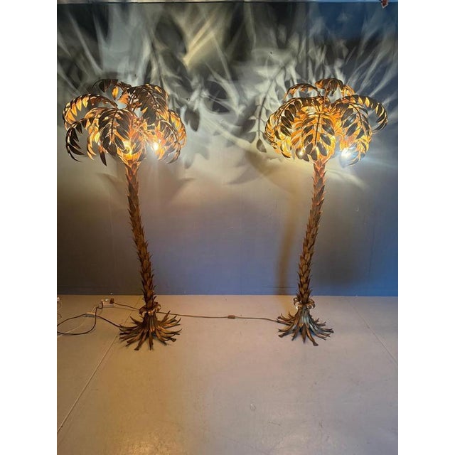 German Palm Tree Floor Lamps by Hans Kögl, 1970s, Set of 2 For Sale - Image 3 of 16