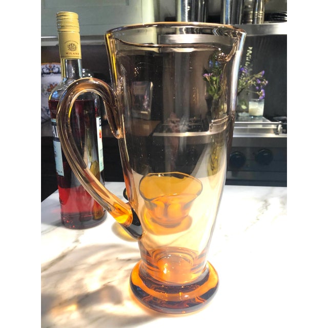 Vintage Pink Glass Cocktail Pitcher For Sale In Los Angeles - Image 6 of 9