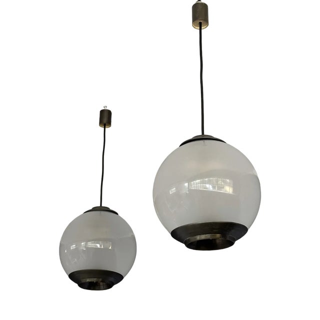 Ball Ceiling Lamps by Luigi Caccia Domini for Azucena, 1950s, Set of 2 For Sale