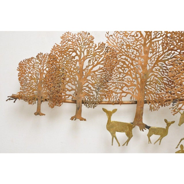 Bijan Mid Century Brutalist Copper Brass Wall Art Sculpture Unicorn