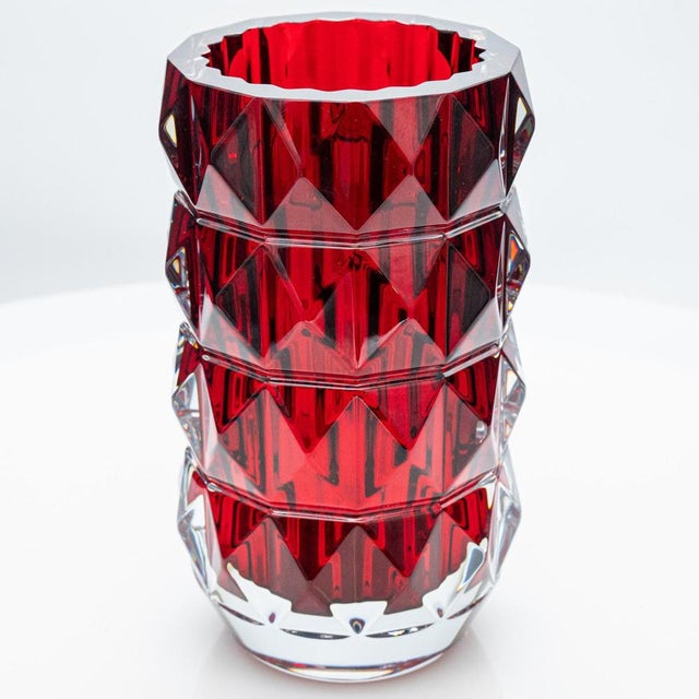 Glass French Baccarat and Sèvres Glass Vases in Crystal, 1990, Set of 3 For Sale - Image 7 of 18