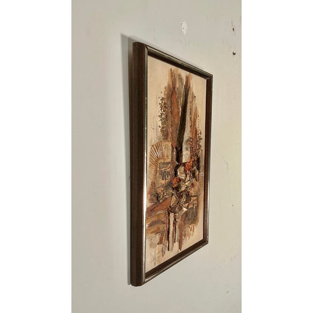 Vintage Anita Baldwin 3-D Mixed Media Assemblage on Canvas Signed Anita. Mid-Century Modern For Sale - Image 4 of 12