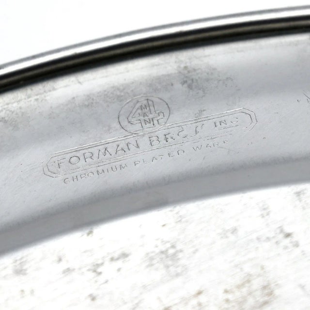 Metal Chromium Plated Serving Tray For Sale - Image 7 of 9