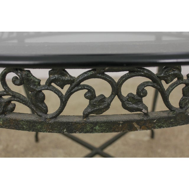 1970s Iron Round Table & 4 Chair Outdoor Dining Set For Sale - Image 5 of 13