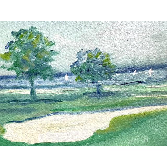 This smaill, impressionistic painting is for golfers! it is a scene from the 5th Hole Bunker at the Wianno Golf Course on...