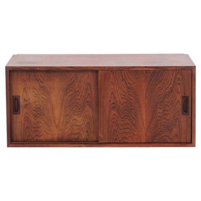 Wall-Mounted Rosewood Cabinet with Sliding Doors, 1960s For Sale - Image 13 of 13