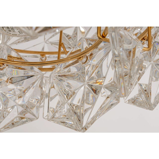 Metal Petite German Brass and Crystal Glass Chandeliers by Kinkeldey, 1970s For Sale - Image 7 of 16