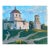 1970s Oil Painting: Ukrainian Orthodox Church Landscape, 48-68 For Sale