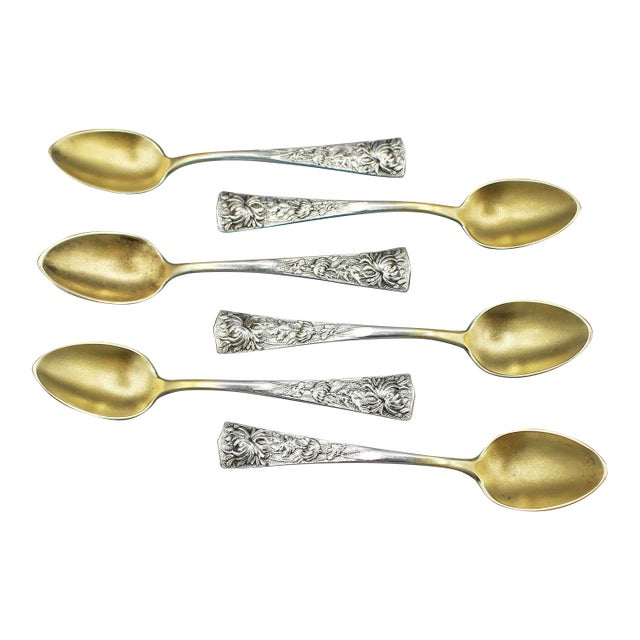 Circa 1900 Set of 6 Demitasse Spoons by Shiebler For Sale