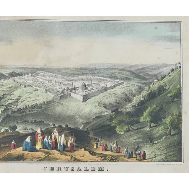 Illustration 1846 Jerusalem View by Currier & Ives, Framed For Sale - Image 3 of 4