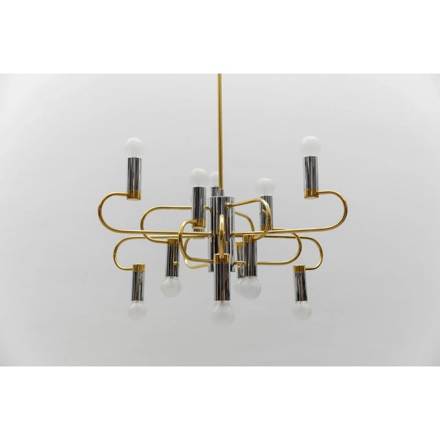 Mid-Century Modern Bicolor Orbit Ceiling Lamp, Italy, 1960s For Sale - Image 4 of 16