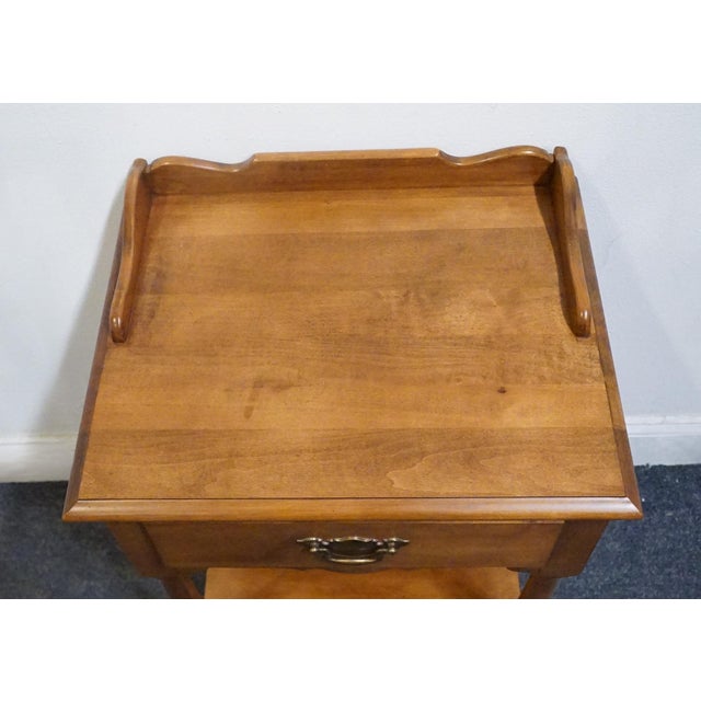 Brown Tell City Young Republic Solid Hard Rock Maple Colonial Early American 19" Nightstand For Sale - Image 8 of 11