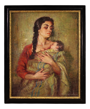 Spanish Artist, Maternity, 20th Century, Oil Painting