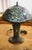 Mid 20th Century Vintage Tiffany-Style Cobweb Artisanal Lead Glass Lamp With Heavy Mosaic Base For Sale - Image 5 of 13