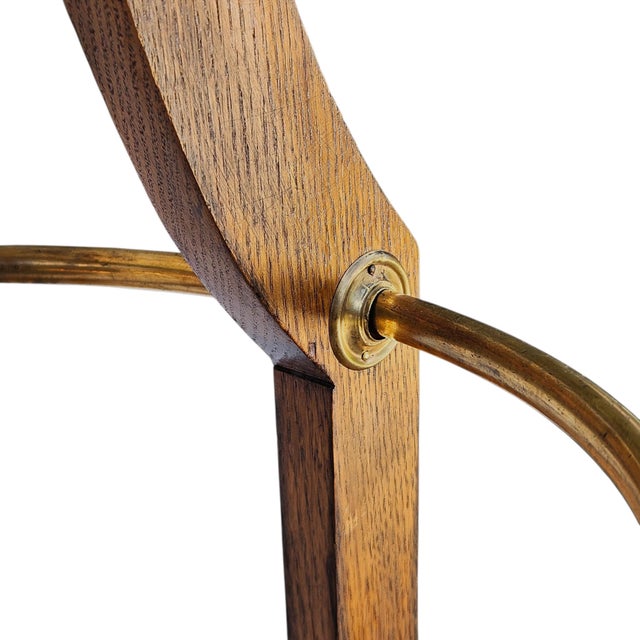 Brown Antique Arts & Crafts Quarter Sawn Tiger Oak Hall Tree & Umbrella Stand, C. 1900 For Sale - Image 8 of 12