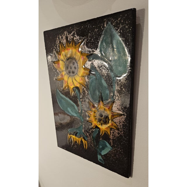 Bold and colorful Fat Lava German Wall Tile by Ruscha. Model no.774. Signed on back: "Ruscha handgerualt" Stunning Sun...