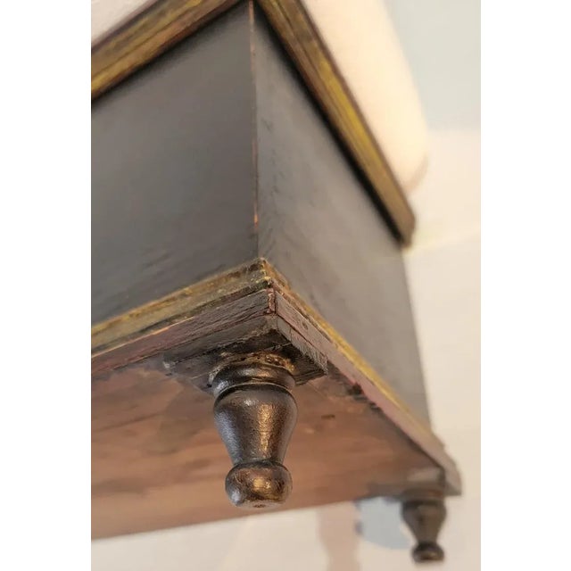 19th Century 19Thc Original Blue Painted Child's Blanket Chest For Sale - Image 5 of 10