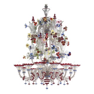 Venetian Imperial Floral Cà Rezzonico Murano Glass Chandelier by Simoeng For Sale