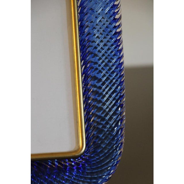Glass Sapphire Blue Murano Glass Frame, 2000s For Sale - Image 7 of 17