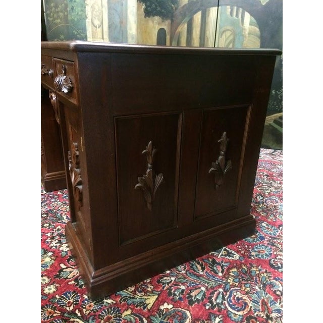 Late 19th Century Antique Victorian Desk, Walnut Partner’s Desk For Sale - Image 5 of 13
