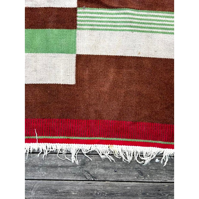 Large Mid-Century Modern Wool Rug, Czechoslovakia, 1960s For Sale - Image 9 of 15