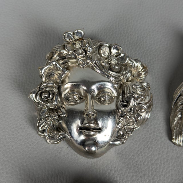 The Four Seasons Wall Mask Sculptures in 925 Silver, 1970s, Set of 4 For Sale - Image 3 of 11