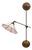 Tiffany Adjustable Brass Wall Lamp, 1960s For Sale