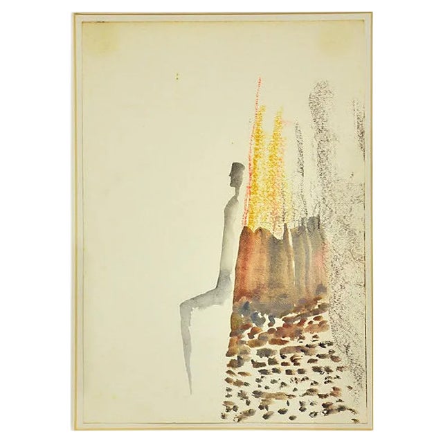 Fausto Melotti, Untitled, Watercolor, 1977 For Sale