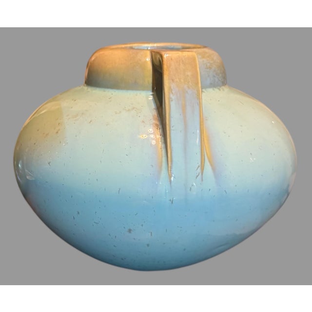 Vintage Fulper Art Pottery Double Handled 6.5" Vase For Sale - Image 6 of 12