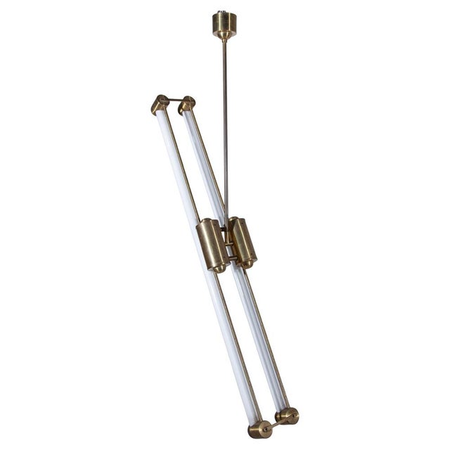 Art Deco Bauhaus Brass Counterbalance Pendant Lamp, Germany, 1930s For Sale - Image 11 of 11