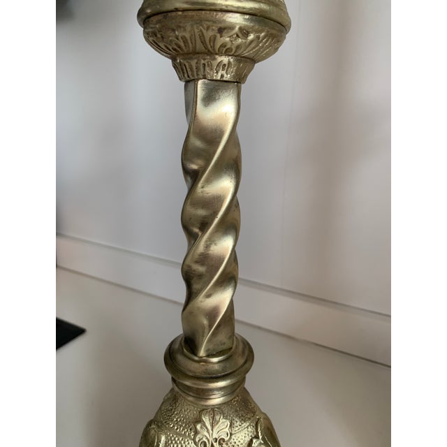 19th Century Italian Paschal Candleholder Bronze Venice Torchères Candlesticks For Sale - Image 4 of 11