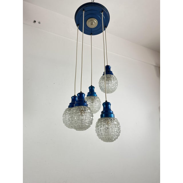 Mid-Century Italian 5-Light Chandelier, 1960s For Sale - Image 9 of 15