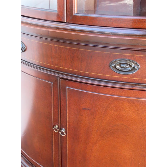Bassett Mahogany Inlay Corner China Display Cabinet Cupboard 6913 For Sale - Image 15 of 18