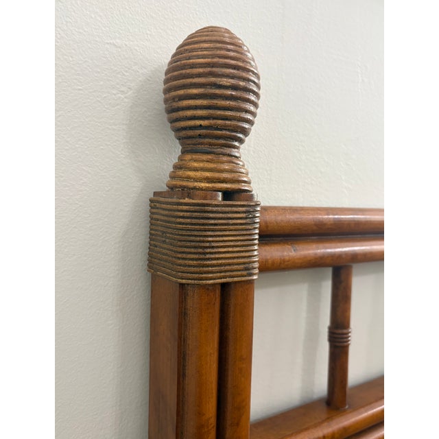 Mid-Century Modern 1960s Faux Bamboo and Rattan Twin Headboard Set For Sale - Image 3 of 10