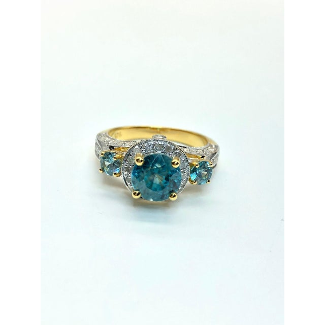 Early 21st Century Bochic "Capri" Vintage Cambodian Zirconia & Diamond Ring Set In 18K Gold & Silver For Sale - Image 5 of 18