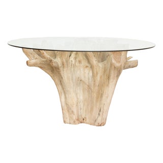 Sculptural Teak Freeform Round Dining Table For Sale