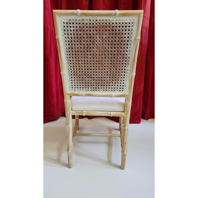 Wood Klismos & Faux Bamboo Distressed Finish Dining Chairs, 2 Klismos End Chairs, 6 Aubrey Side Chairs For Sale - Image 7 of 18