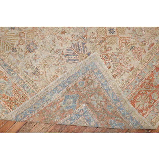 Brown Antique Zabihi Collection Persian Mahal Soft Rug - 8'10" x 11'9" For Sale - Image 8 of 12