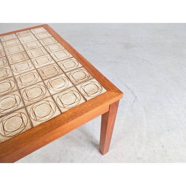 Vintage Brutalist Coffee Table in Teak with Ceramic Tiles For Sale - Image 6 of 7