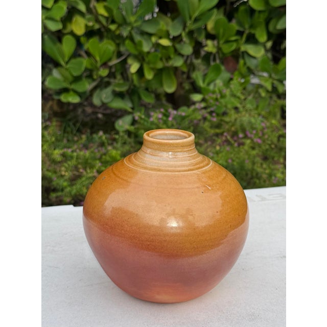 Vintage Mark Heimann Studio Pottery Round Glazed Vessel For Sale In Naples, FL - Image 6 of 9