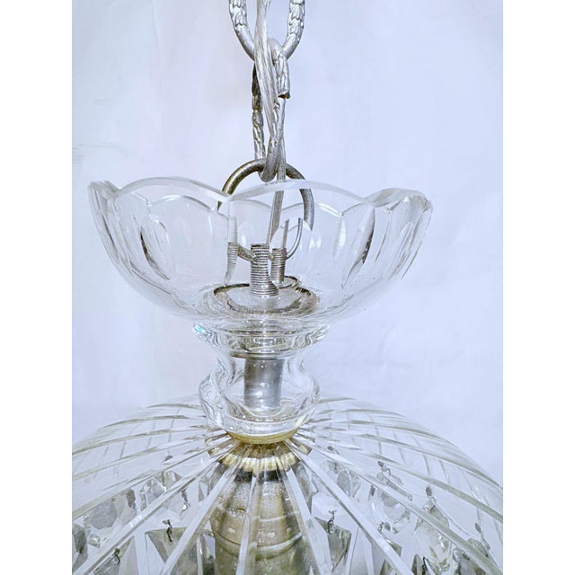Traditional Antique Crystal Basket-Style Pendant Chandelier For Sale - Image 3 of 8