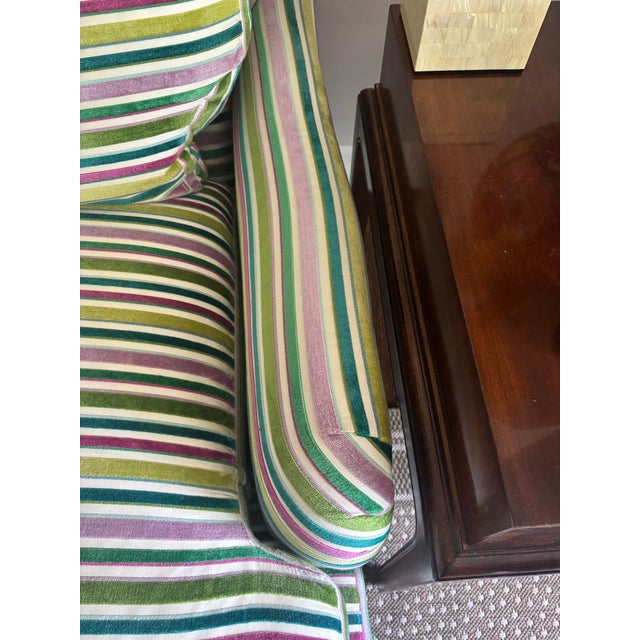 2010s Manuel Canovas Striped Velvet Sofa, Lee Manufacturer For Sale - Image 5 of 12