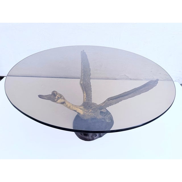 Hollywood Regency Swan Metal Coffee Table, 1960s For Sale - Image 6 of 16