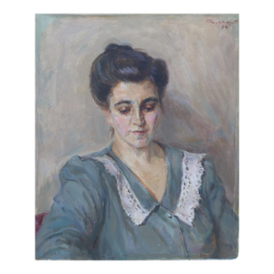 Original Oil Portrait Painting: Young Girl, Soviet Ukrainian Art 54-45