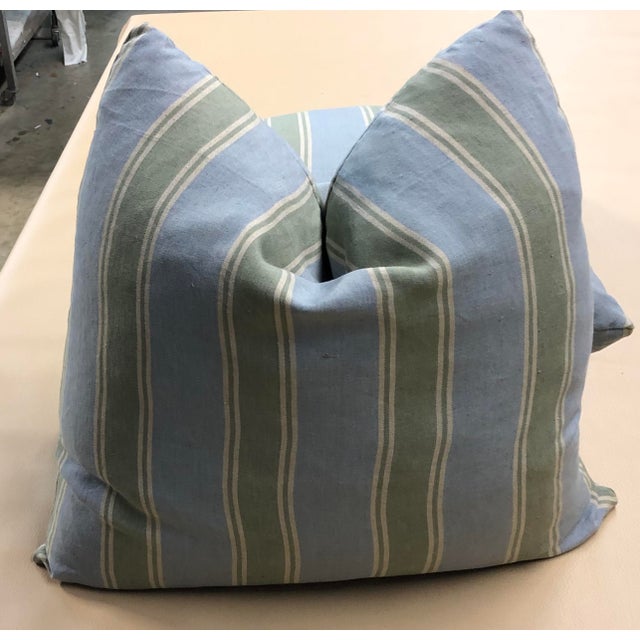 Transitional Down Feather Pillows In Ralph Lauren Textile Stripe