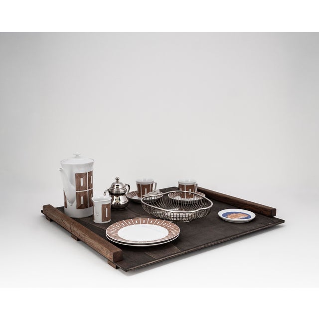 Black Mid-Century Modern Tête-À-Tête for Two on Wooden Tray by Victoria La Couronne for Fürstenberg, 1960s, Set of 14 For Sale - Image 8 of 15